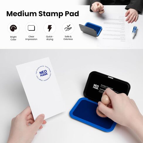 Medium Stamp Pad -2.8"x 4.3", Magnetic Lid, Premium Quality Felt Stamp Pad (Red) in Saudi Arabia