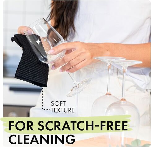 Superscandi 5 Pack Swedish Dishcloths للمطبخ - 100 ٪ قابلة للتحلل وقابل للتحلل | المناشف الورقية القابلة لإعادة الاستخدام قابلة للغسل ، آمنة من الطعام وبدون خرق من البلاستيك - أطباق مناسبة لأي سطح | قسط ، أسود in Kuwait