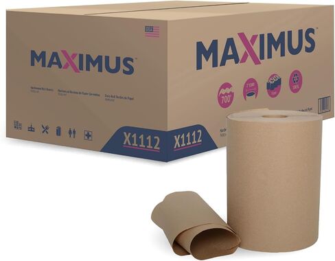 مناشف ورقية Maximus X1017 Premium TAD مقاس 10 بوصات ذات امتصاص فائق، لفافات مناشف ورقية تجارية عالية السعة مناسبة للمكاتب والمطاعم ومرافق الرعاية الصحية، 6 لفات لكل علبة in Kuwait