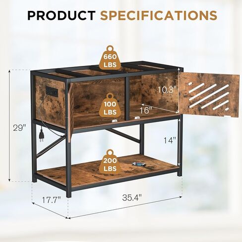 MELLCOM 20-29 Gallon Fish Tank Stand, Adjustable 2-Tier Metal Aquarium Stand with Shelf for Fish Tank Accessories Storage,Turtle Reptile Terrariums Stand Rack for Home Office,Tank not included in Saudi Arabia