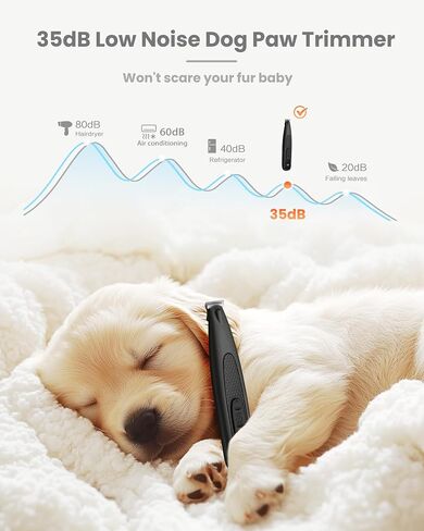 Dog Paw Trimmer with LED Light, Ultra-Low Noise Dog Clippers for Grooming,Cordless Paw Trimmer for Dogs with LED Display,Type-C Rechargeable Dog Hair Clippers for Paws,Ears,Eyes,Face, Rump in Saudi Arabia
