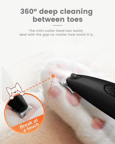 Dog Paw Trimmer with LED Light, Ultra-Low Noise Dog Clippers for Grooming,Cordless Paw Trimmer for Dogs with LED Display,Type-C Rechargeable Dog Hair Clippers for Paws,Ears,Eyes,Face, Rump in Saudi Arabia