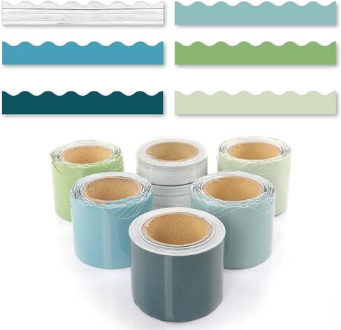 6 Rolls 206.69ft Black History Month Bulletin Board Borders for Bulletin Board, Scalloped Trim Bulletin Board Decorations for Holiday Classroom Office Decor Supplies (Black History Month) in Kuwait