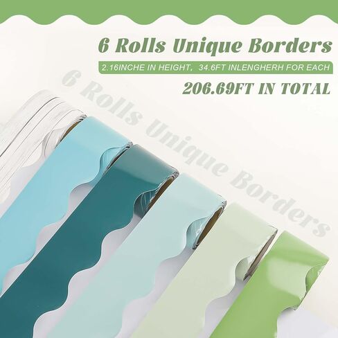 6 Rolls 206.69ft Black History Month Bulletin Board Borders for Bulletin Board, Scalloped Trim Bulletin Board Decorations for Holiday Classroom Office Decor Supplies (Black History Month) in Kuwait