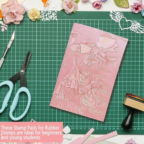 كتل مشمع للطباعة ، كتل نحت طوابع المطاط الوردي كتل نحت المطاط بلوك Linocut لمستلزمات صانع الطوابع (Pink - 5 Pack) in Kuwait