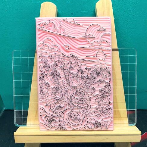 كتل مشمع للطباعة ، كتل نحت طوابع المطاط الوردي كتل نحت المطاط بلوك Linocut لمستلزمات صانع الطوابع (Pink - 5 Pack) in Kuwait