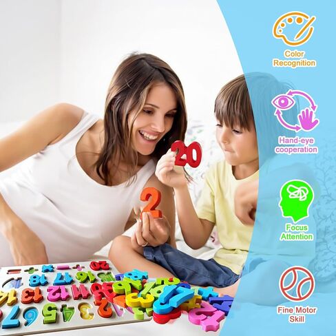 ألغاز الأبجدية - الألغاز الخشبية مونتيسوري للأطفال الصغار 1-5 | ABC Alphabet Buzzles تعلم ألعاب للأطفال الصغار 1-5 ألغاز الأبجدية | طفل تعليمي هدية تعليمية مرحلة ما قبل المدرسة للأطفال in Kuwait
