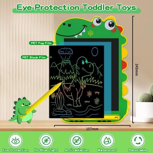 DoodleSaurus Board: 8.5-inch colorful LCD writing tablet for kids, perfect for drawing, doodling, and learning on the go (Green) in Kuwait