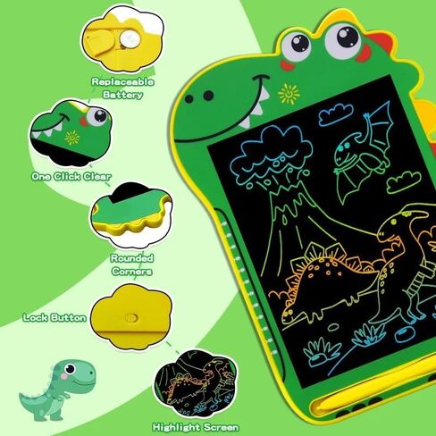 DoodleSaurus Board: 8.5-inch colorful LCD writing tablet for kids, perfect for drawing, doodling, and learning on the go (Green) in Kuwait