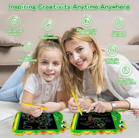 DoodleSaurus Board: 8.5-inch colorful LCD writing tablet for kids, perfect for drawing, doodling, and learning on the go (Green) in Kuwait