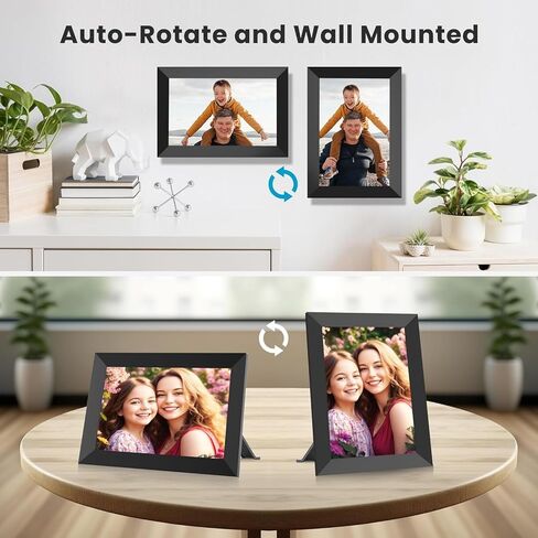Wi-Fi Digital Picture Frame with Touch Screen, 10.1" Smart Digital Photo Frame with 32G Memory, HD Electric Picture Frame Support Wall Mount, Share Instant Photos from Anywhere, for Christmas in Kuwait