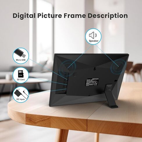 Wi-Fi Digital Picture Frame with Touch Screen, 10.1" Smart Digital Photo Frame with 32G Memory, HD Electric Picture Frame Support Wall Mount, Share Instant Photos from Anywhere, for Christmas in Kuwait