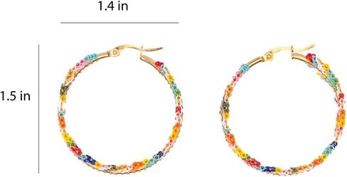 Earrings by Embera Bead Project, Hoop Seed Bead Earrings, Social Impact (Isla) in Saudi Arabia