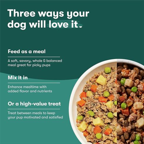 Jinx Beef Wet Dog Food Topper, Mix with Dry Dog Food, Made with Real Beef & Chicken, Bone Broth & Brown Rice, No Fillers, Puppy, Adult, Senior, 9oz, 6 Pack in Kuwait