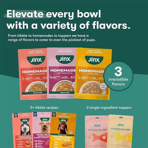 Jinx Beef Wet Dog Food Topper, Mix with Dry Dog Food, Made with Real Beef & Chicken, Bone Broth & Brown Rice, No Fillers, Puppy, Adult, Senior, 9oz, 6 Pack in Kuwait