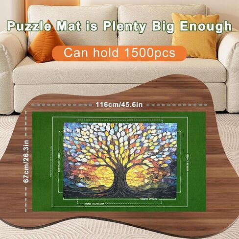 Puzzle Roll Mat Puzzle Storage Puzzle Saver with 8 Colored Sorting Trays Storage Bag Pump Jigsaw Felt Mat with Anti-Leak Tube & 3 Elastic Bands Portable Puzzle Keeper (3000pcs Black) in Saudi Arabia