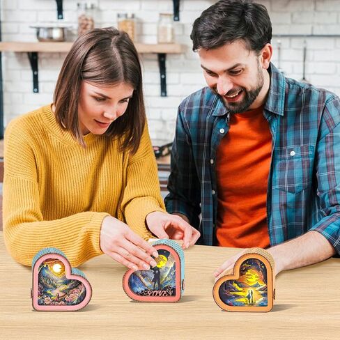 Woodbests الألغاز الخشبية 3D Nightlight على شكل قلب (الحب الحلو) DIY الحرف DIY للبالغين للألغاز الخشبية 3D ليلا ضوء عيد الحب للعائلة والأصدقاء in Kuwait