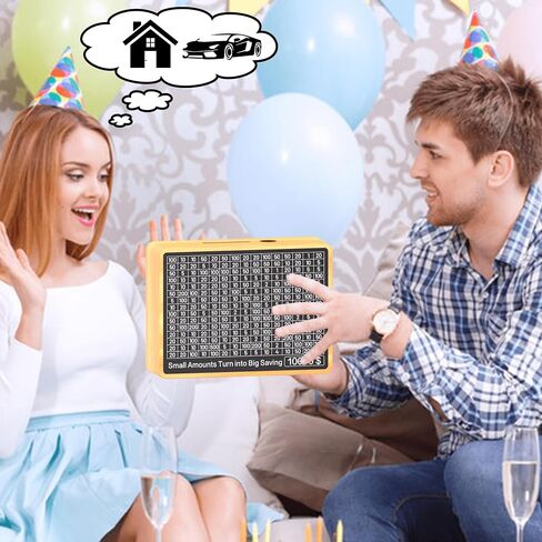 Piggy Bank for Adults Kids, Wooden Coin Bank for Boys and Girls, Cash Vault Money Saving Box with Counter $10000 Savings Challenge Money Box with Money Target and Numbers (Brown $10000) in Saudi Arabia