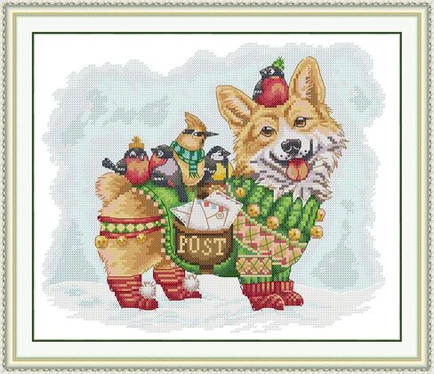 CrossNest 14CT Animal Counted Cross Stitch Kit for Beginners, Unprinted Complete DIY Embroidery Set with Pattern & Tools, Premium Aida Cloth & Threads (Five Happy Little Roosters) in Saudi Arabia