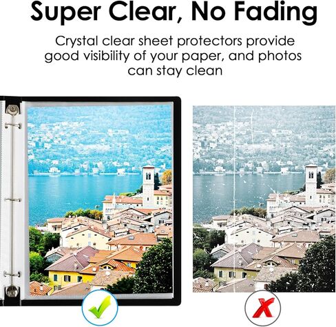 KTRIO 200 Pack Sheet Protectors 8.5 x 11 inch, Clear Page Protector for 3 Ring Binder, Plastic Sleeves for Binders, Top Loading Paper Sheets Document Sleeve Letter Size, Office & Home in Kuwait