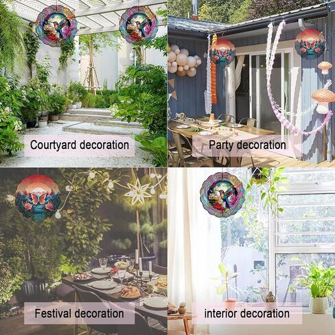 10-Inch Wind Spinner – Aluminum Sublimation Wind Spinner for Outdoor Garden Decor, Durable and Weather-Resistant, Perfect for Adding a Touch of Elegance to Any Space (HummingbirdGarden) in Saudi Arabia