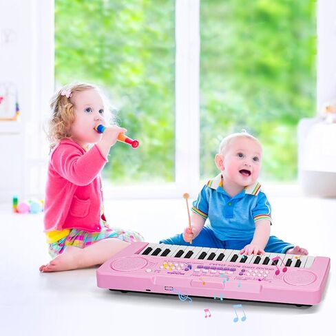 Raimy 37 Keys Keys Piano for Kids ، Portable Keyboard Piano Piano Exhip Learning Electronic Musical Musical Toys Toys for 3 4 5 6 7 8 9 year boys and girls (Pink) in Kuwait
