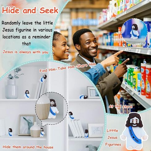 ilhsty 50 pcs شخصيات يسوع الصغيرة - مطاط صغير يسوع ألعاب يسوع يحبك من أجل حشو بيض عيد الفصح صيد البيض الحزب الديني هدايا الاختباء والبحث عن هدايا المعمودية الأحد (مزيج اللون 10) in Kuwait