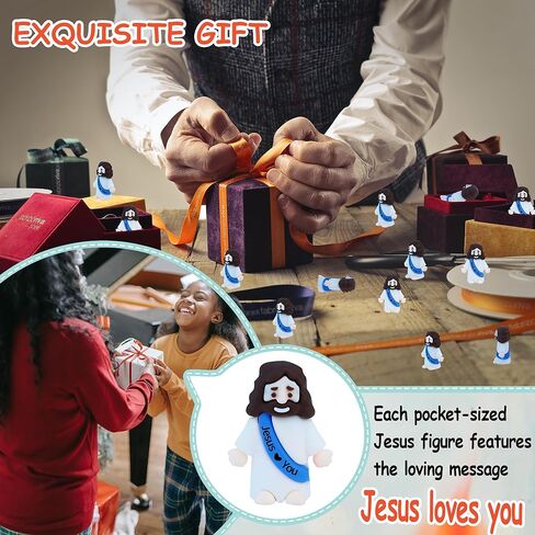 ilhsty 50 pcs شخصيات يسوع الصغيرة - مطاط صغير يسوع ألعاب يسوع يحبك من أجل حشو بيض عيد الفصح صيد البيض الحزب الديني هدايا الاختباء والبحث عن هدايا المعمودية الأحد (مزيج اللون 10) in Kuwait