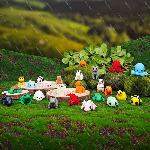 25 pcs Mini 3D Printed Animal Figurines Set, Articulated, Flexible, and Exquisitely Cute Party Favors, Birthday Goodie Bag Fillers, for Play and Display, Gift for her him, for Boys and Gilrs in Kuwait