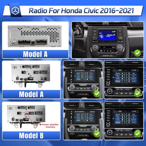 Leadfan Android Car Stereo لهوندا سيفيك 2016 2017 2018 2019 2020 2021 راديو لاسلكي Carplay Android Auto، 9 بوصة IPS Civic شاشة تعمل باللمس رئيس وحدة لاعب WiFi GPS Navi Bluetooth كاميرا خلفية SWC in Kuwait