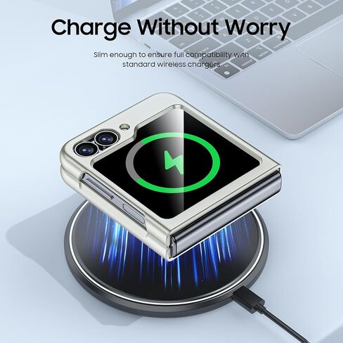 for Samsung Galaxy Z Flip 6 Case with Magnetic Power and Kickstand and Screen Protection, Flip z 6 Slim HD Case Ultra-Thin Anti-Scratch Shockproof Case, Support Wireless Charging, Mint Green in Saudi Arabia