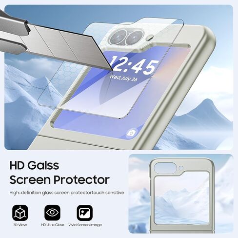 for Samsung Galaxy Z Flip 6 Case with Magnetic Power and Kickstand and Screen Protection, Flip z 6 Slim HD Case Ultra-Thin Anti-Scratch Shockproof Case, Support Wireless Charging, Mint Green in Saudi Arabia