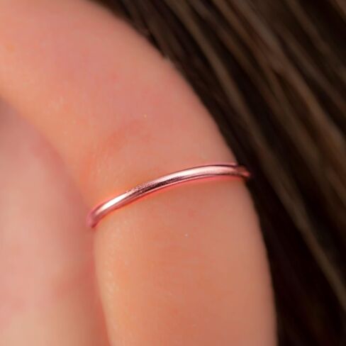 Rose Gold Helix Ring 20 Gauge White Opal - 14K Rose Gold Loving Charilage Hoop Sporting Sporring 8mm in Kuwait