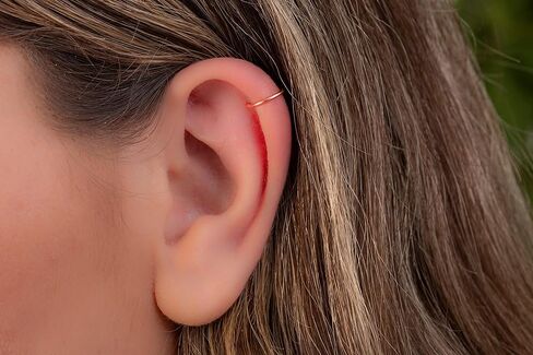 Rose Gold Helix Ring 20 Gauge White Opal - 14K Rose Gold Loving Charilage Hoop Sporting Sporring 8mm in Kuwait