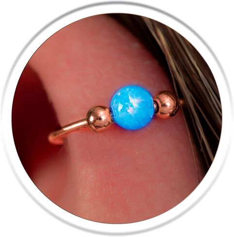 Rose Gold Helix Ring 20 Gauge White Opal - 14K Rose Gold Loving Charilage Hoop Sporting Sporring 8mm in Kuwait