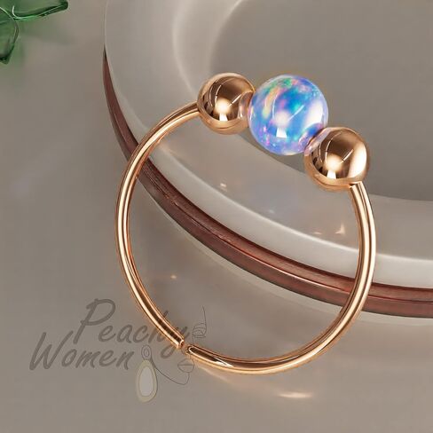 Rose Gold Helix Ring 20 Gauge White Opal - 14K Rose Gold Loving Charilage Hoop Sporting Sporring 8mm in Kuwait