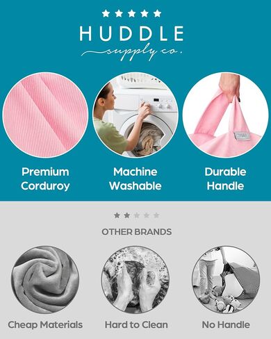 Huddle Original Stuffed Animal Bean Bag Storage Extra Large Designer Beanbag Chairs for Kids Teens & Adults | Instant Clutter Clear for Stylish Moms - Stuffed Animal Storage Bean Bag Pink Unicorn in Saudi Arabia