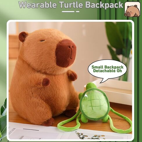 Cute Capybara Plush Kawaii Capybara Stuffed Animal with Turtle Backpack Capybara Plush Toy Capybara Doll Pillow Valentines Birthday Gift for Kids Boys Girls Adult 12 inch in Kuwait