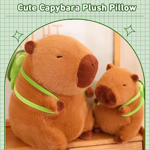 Cute Capybara Plush Kawaii Capybara Stuffed Animal with Turtle Backpack Capybara Plush Toy Capybara Doll Pillow Valentines Birthday Gift for Kids Boys Girls Adult 12 inch in Kuwait