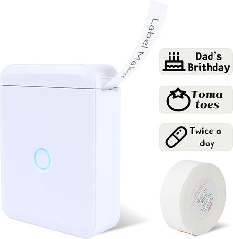 D110-M Label Maker Sticker Machine-Thermal Label Printer Inkless Portable Bluetooth Label Sticker Maker, Mini Bulk Printer for Business Home Office Compatible iOS Android USB Rechargeable-Green in Saudi Arabia