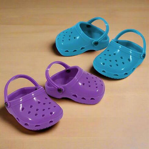Sophia's 18" Doll Set of Two Comfy Polliwog Garden Clog Shoes in Teal and Purple in Saudi Arabia