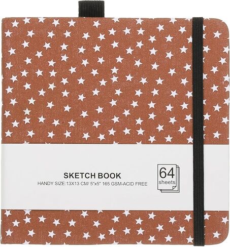 PATIKIL 5.1x5.1 Watercolor Sketchbook, 64 Sheet 165GSM/112lb Watercolor Paper Sketchbooks Acid Free Watercolor Journal Hardcover Artists Paper Pads with Pen Holder, Red in Saudi Arabia