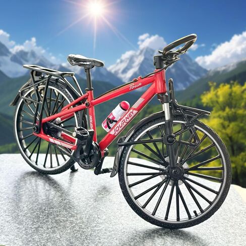 1:10 Scale Alloy Mini Touring Bicycle Toy Model Bike Cake Topper Desktop Decoration Crafts for Cycling Lovers Bike Racers Athletes Children Boys and Girls (Red) in Saudi Arabia