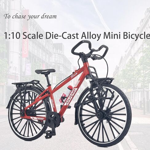 1:10 Scale Alloy Mini Touring Bicycle Toy Model Bike Cake Topper Desktop Decoration Crafts for Cycling Lovers Bike Racers Athletes Children Boys and Girls (Red) in Saudi Arabia