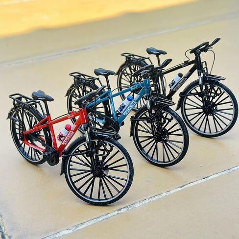 1:10 Scale Alloy Mini Touring Bicycle Toy Model Bike Cake Topper Desktop Decoration Crafts for Cycling Lovers Bike Racers Athletes Children Boys and Girls (Red) in Saudi Arabia