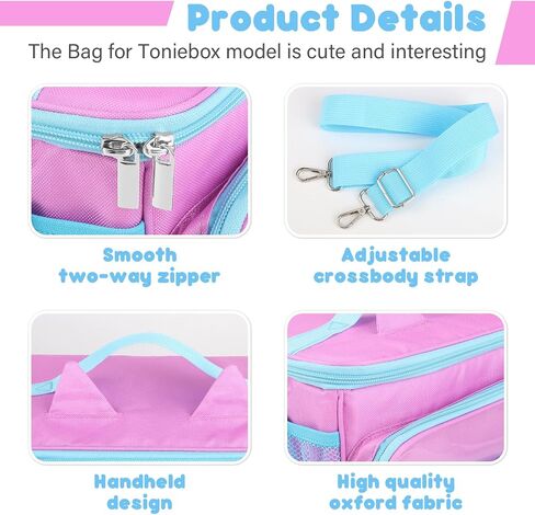 Sun3drucker Carrying Case for Toniebox Starter Set and Tonie Figures, Carrying Travel Bag for Toniebox 2 Accessories,Headphones and Charging Station, Portable Storage Bag (Blue) in Saudi Arabia