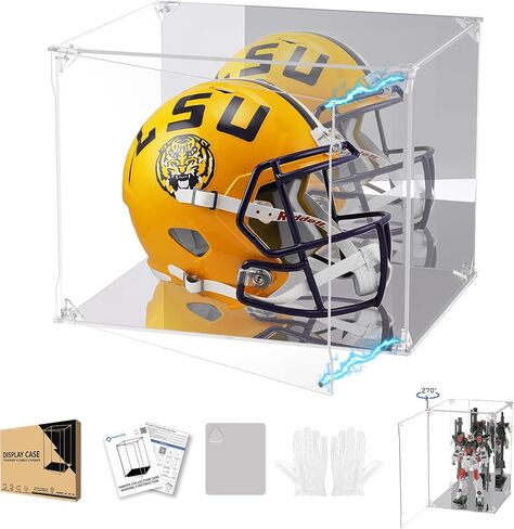 Clear Acrylic Display Dase with Back and Base ، مربع أكريليك محمي بأشعة فوق البنفسجية مع باب مغناطيسي ، عرض مربع عرض الغبار للمقتنيات ، الأشكال ، النماذج ، الألعاب (6x6x10inch) in Saudi Arabia