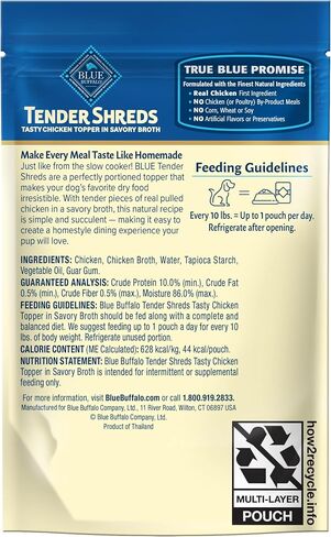 Blue Buffalo Spreds لذيذ الدجاج العلوي ولحم البقر والدجاج أعلى الكلب طعام الكلب الطبيعي ، 2.5 أوقية. حقيبة ، حزمة متنوعة من 12 نقطة in Kuwait