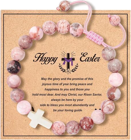 Girls Easter Basket Stuffers For Teens Girls christian easter gifts for kids teens birthday gifts for women Beaded Bracelets For Women First Communion Gifts For Girls Cross Bracelet For Women 6 7 8 9 10 11 12 13 14 1516 years old girl gifts Confirmation G in Saudi Arabia