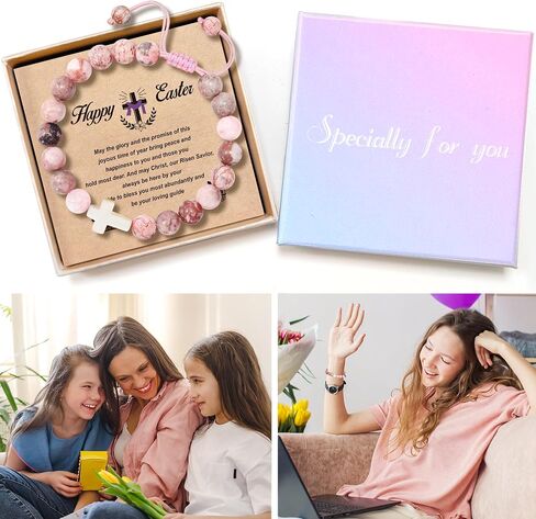 Girls Easter Basket Stuffers For Teens Girls christian easter gifts for kids teens birthday gifts for women Beaded Bracelets For Women First Communion Gifts For Girls Cross Bracelet For Women 6 7 8 9 10 11 12 13 14 1516 years old girl gifts Confirmation G in Saudi Arabia